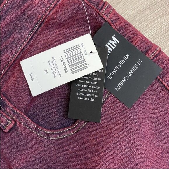 Hot Topic HT Denim Red Hi-Rise Button Fly Super Skinny Jeans - Picture 8 of 13